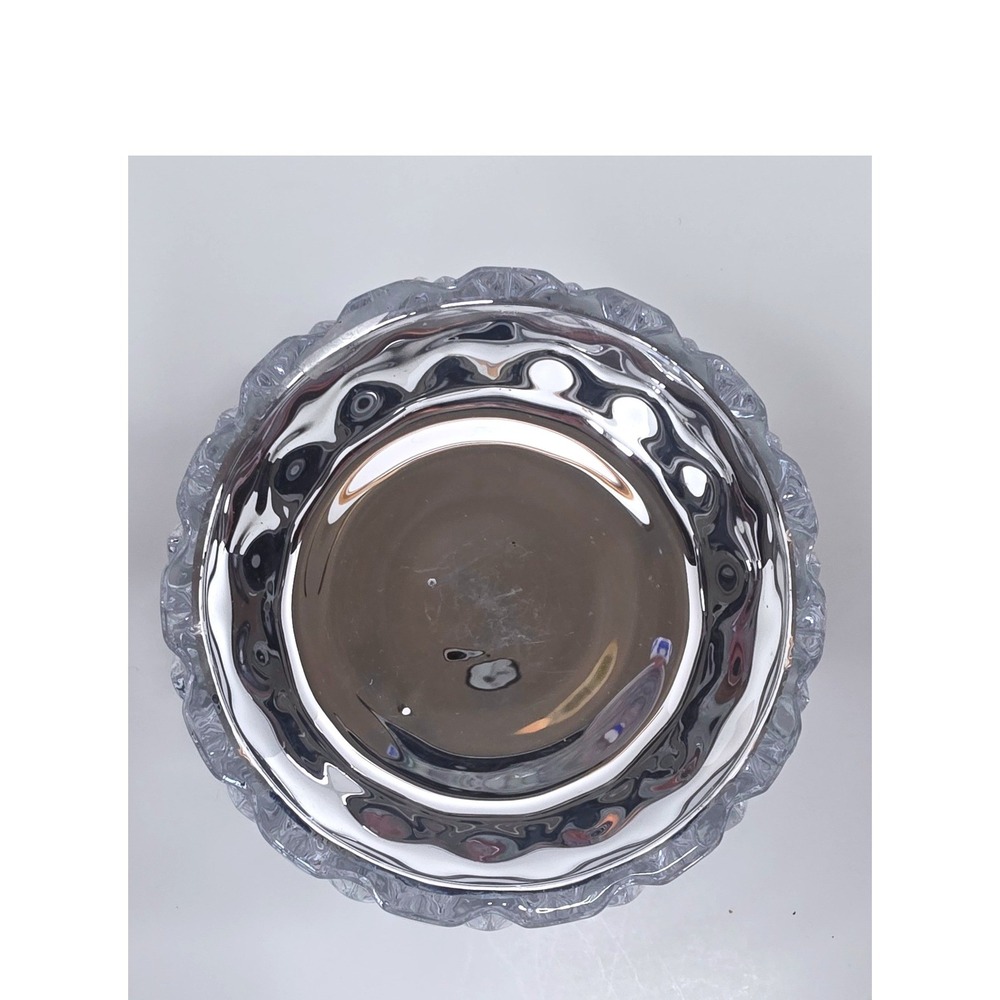 Shannon Crystal Designs Ireland Hand Crafted Lead Crystal‎ Bowl W/Silver Inside